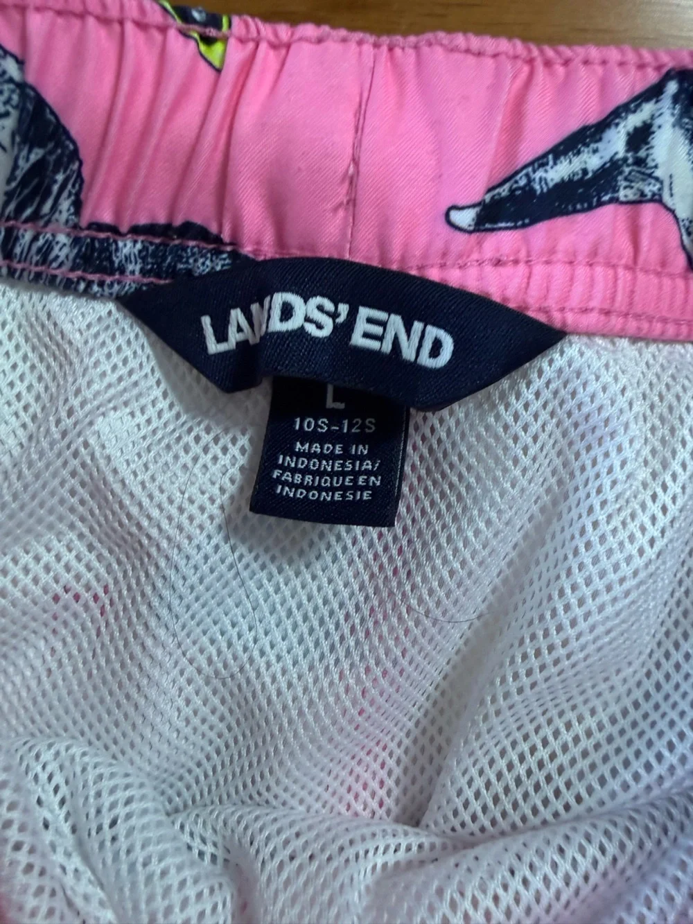 🖤Lands’ End Boys Short Dinosaur Lined Swim Trunks NWOT